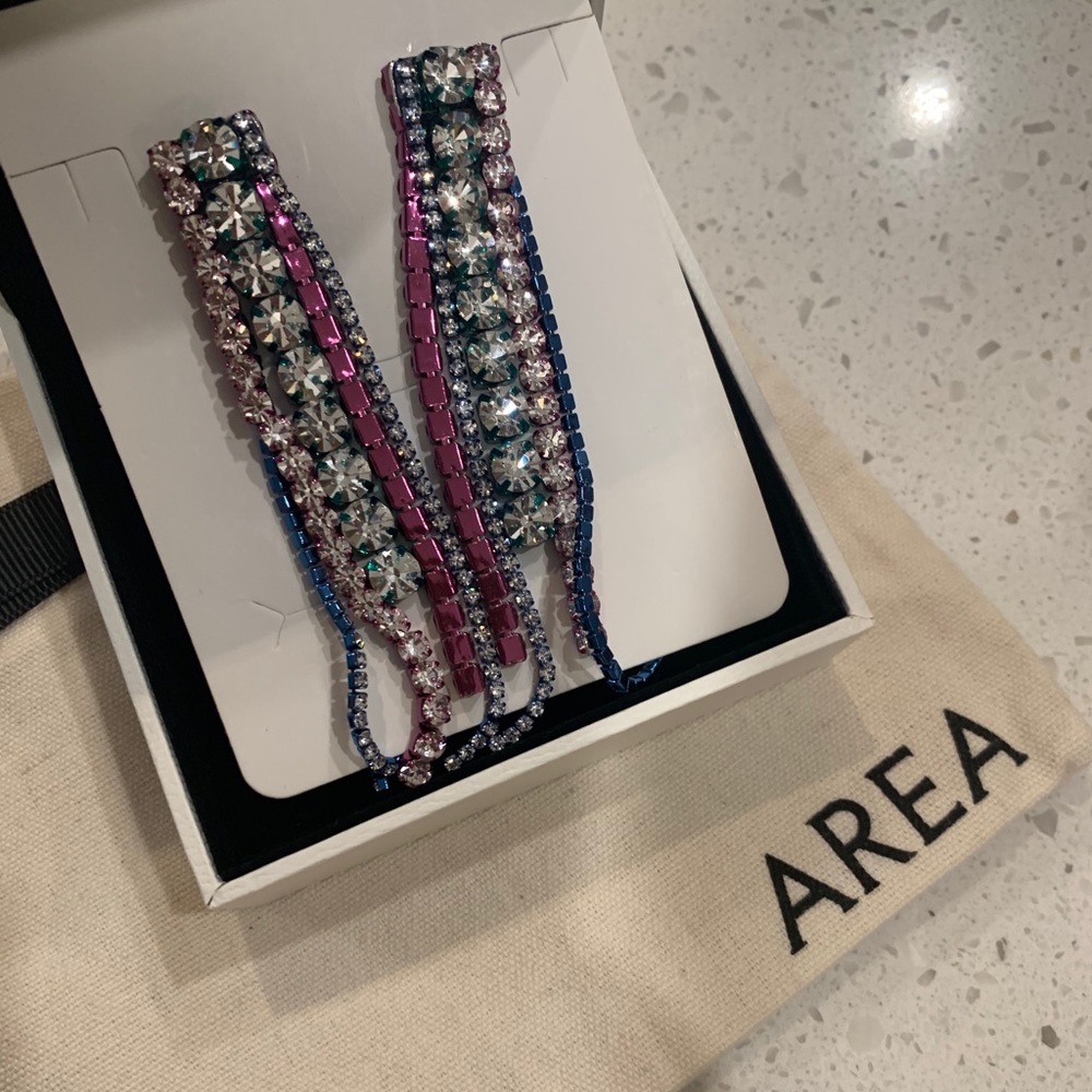 Area crystal earrings